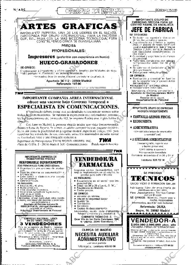 ABC MADRID 25-02-1990 página 96