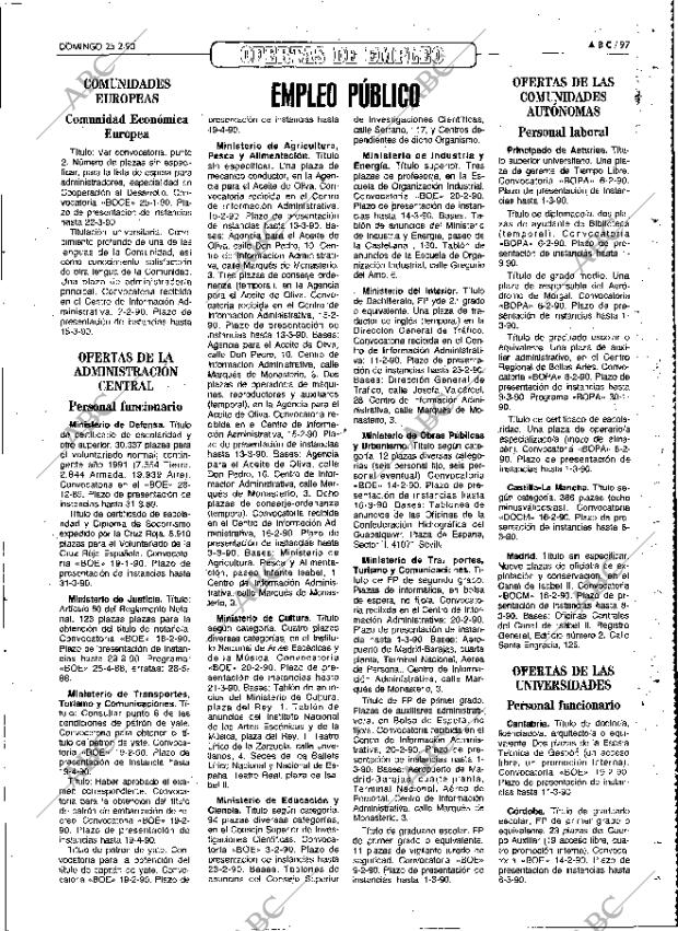 ABC MADRID 25-02-1990 página 97