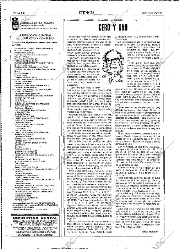 ABC MADRID 25-02-1990 página 98