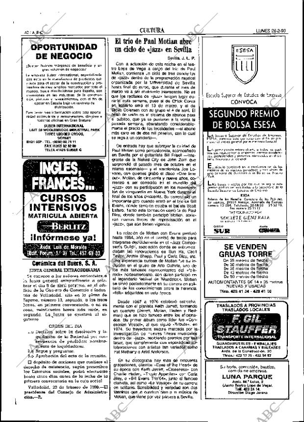 ABC SEVILLA 26-02-1990 página 40