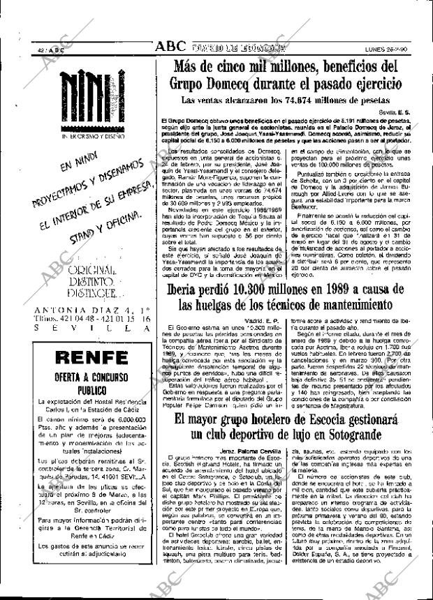 ABC SEVILLA 26-02-1990 página 42