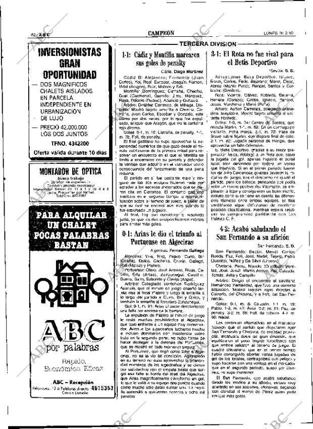 ABC SEVILLA 26-02-1990 página 62