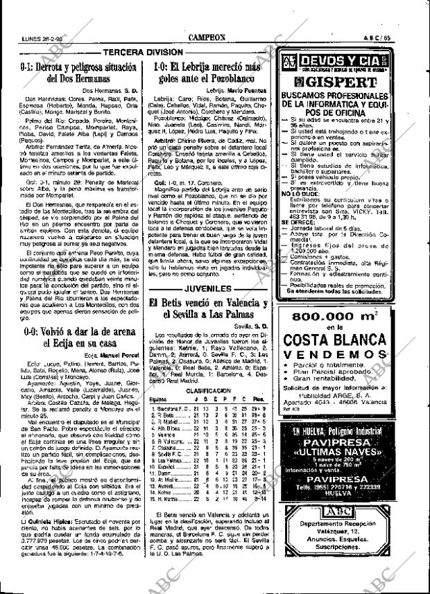 ABC SEVILLA 26-02-1990 página 65