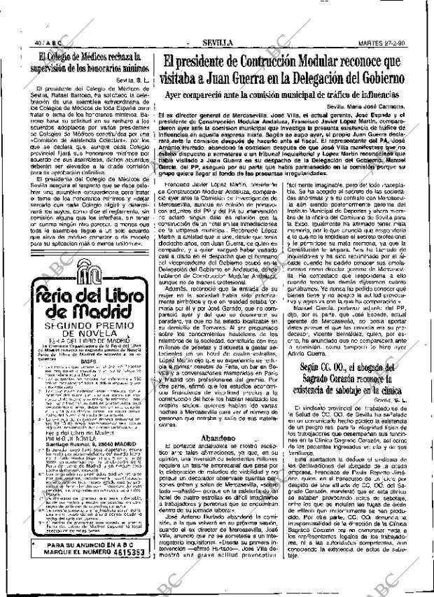 ABC SEVILLA 27-02-1990 página 40