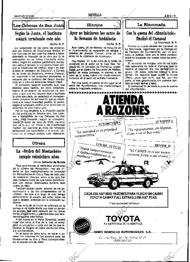 ABC SEVILLA 27-02-1990 página 41