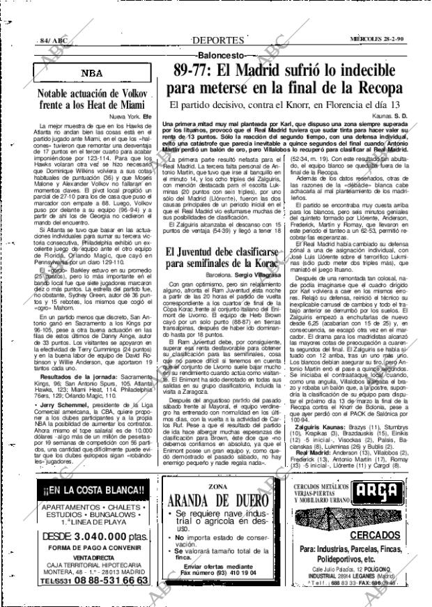 ABC MADRID 28-02-1990 página 84