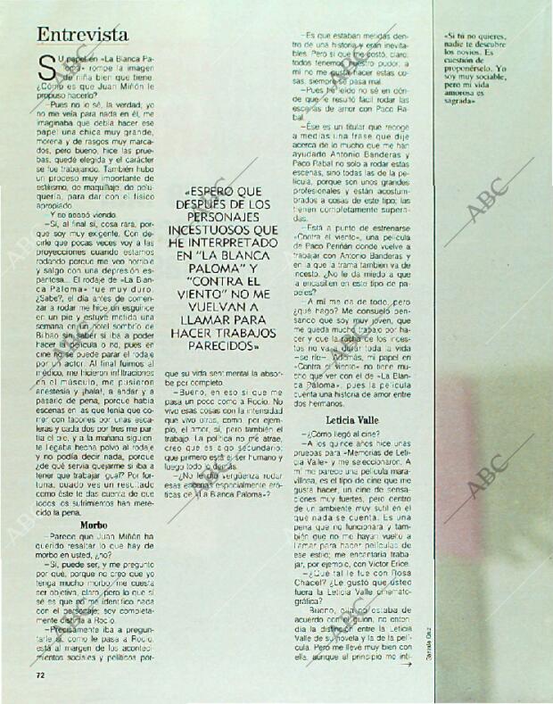 BLANCO Y NEGRO MADRID 04-03-1990 página 72