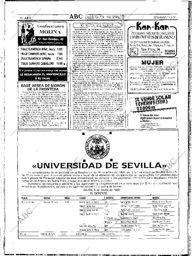 ABC SEVILLA 11-03-1990 página 72