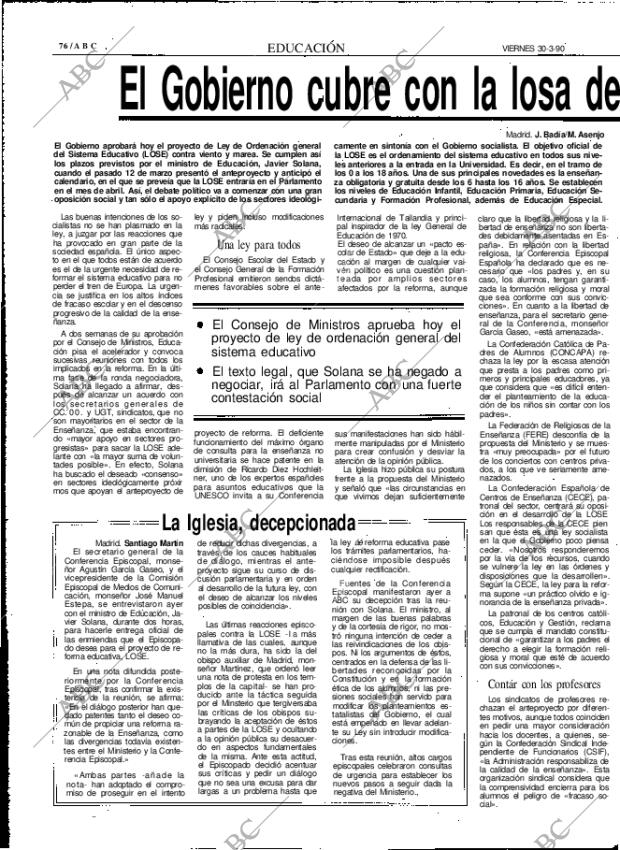 ABC MADRID 30-03-1990 página 76