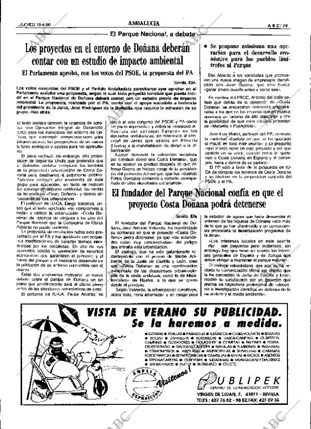 ABC SEVILLA 19-04-1990 página 29