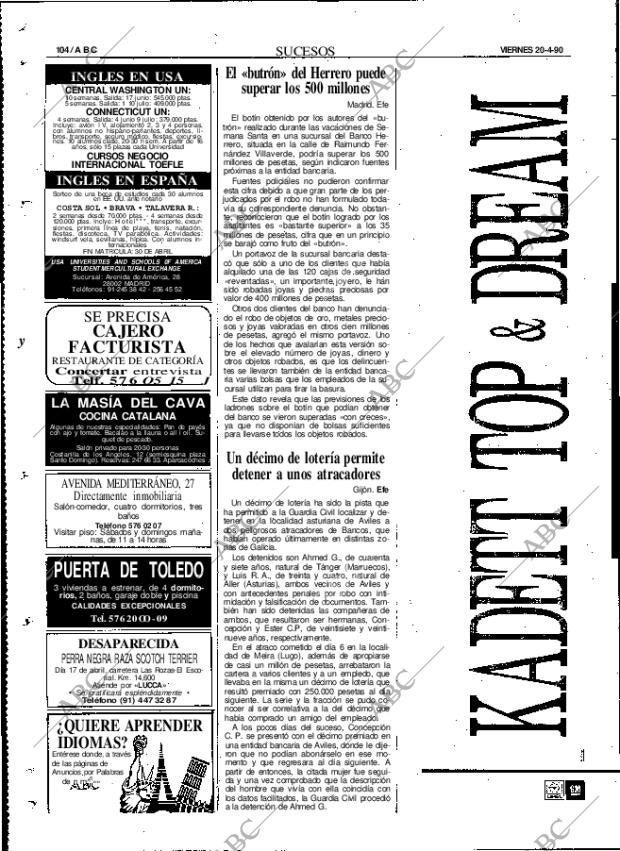 ABC MADRID 20-04-1990 página 104