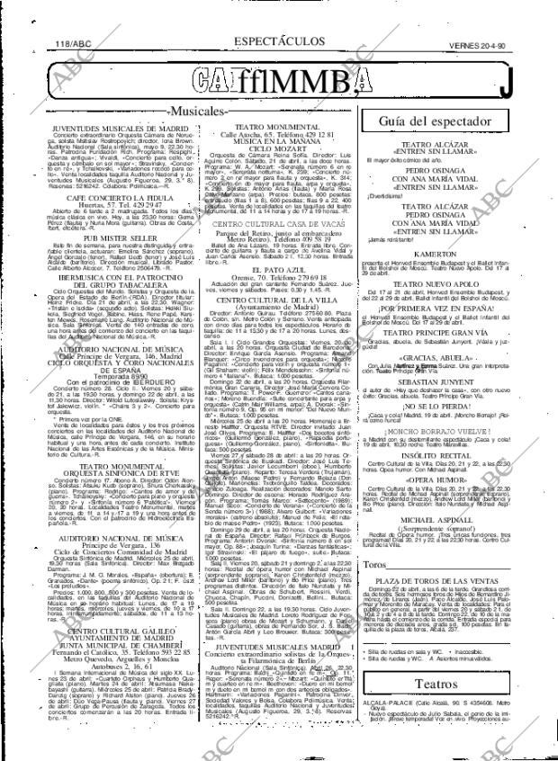 ABC MADRID 20-04-1990 página 118