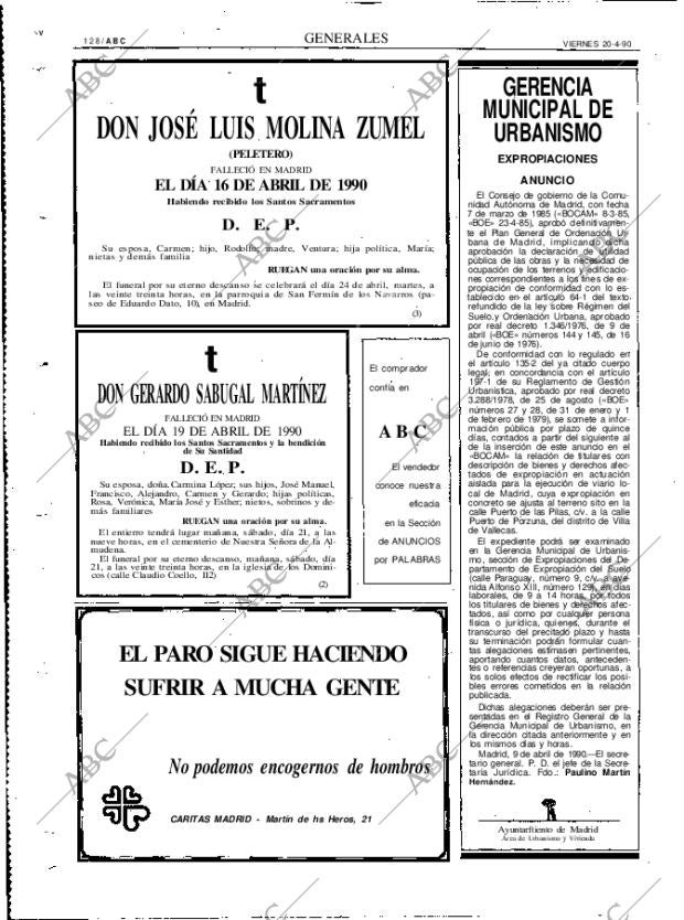 ABC MADRID 20-04-1990 página 128