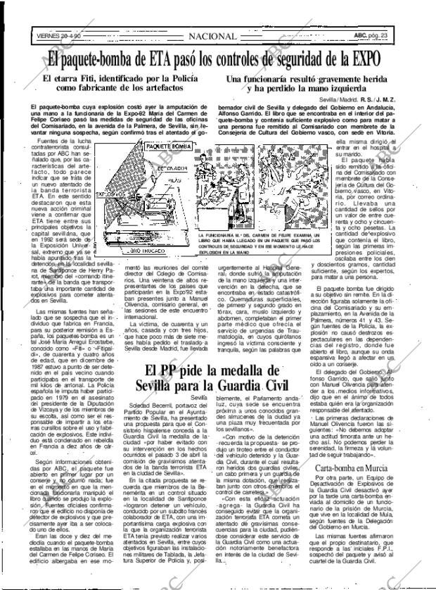 ABC MADRID 20-04-1990 página 23