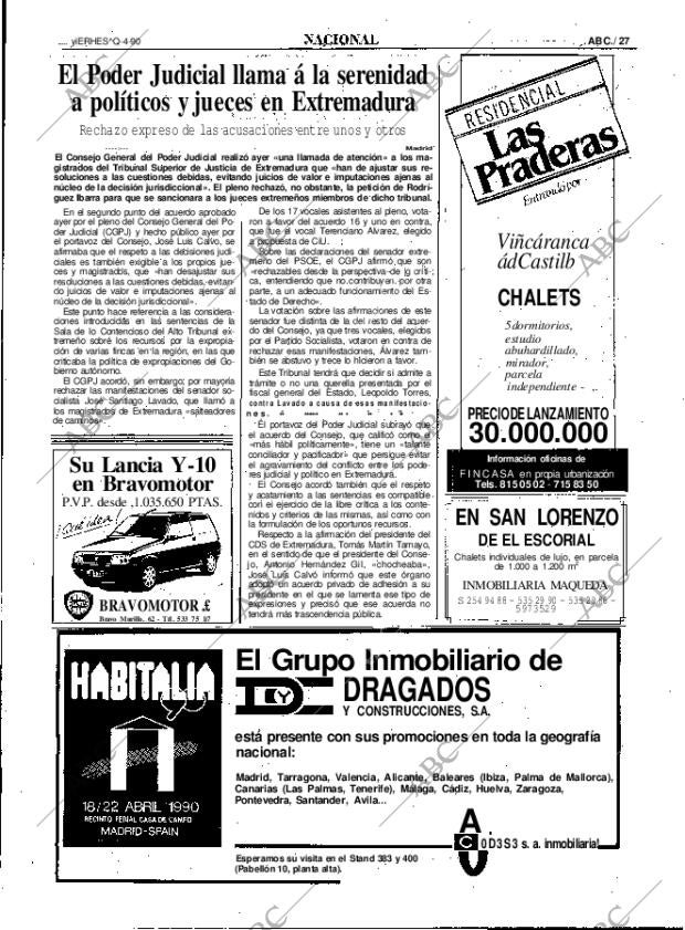 ABC MADRID 20-04-1990 página 27