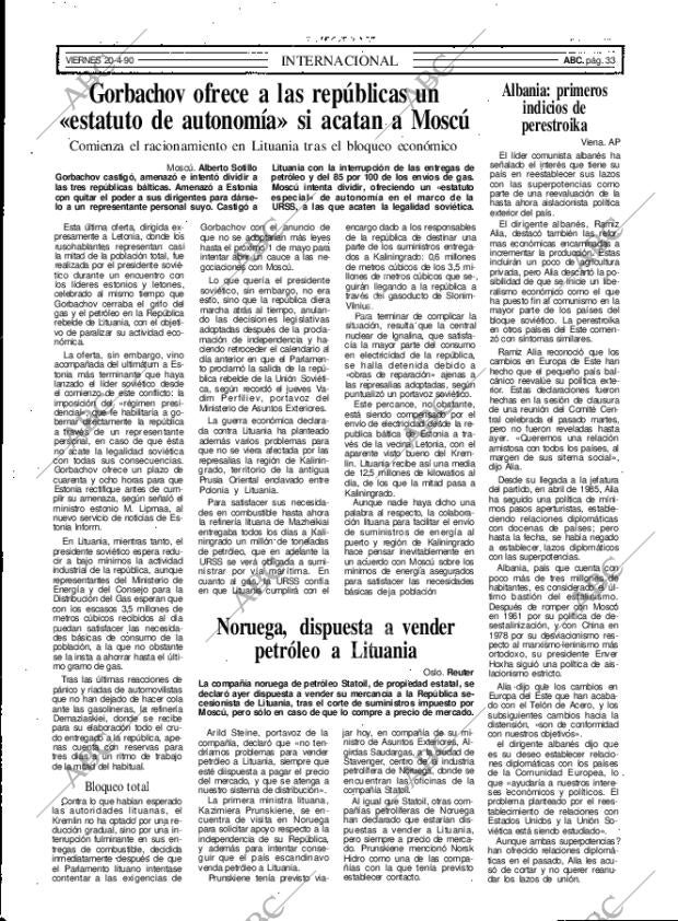 ABC MADRID 20-04-1990 página 33