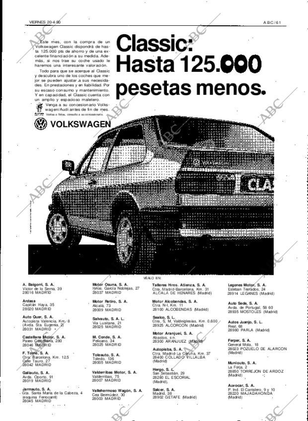 ABC MADRID 20-04-1990 página 61