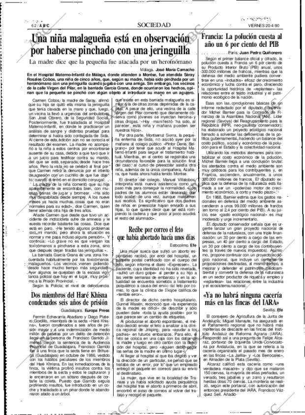 ABC MADRID 20-04-1990 página 62