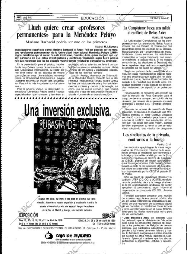 ABC MADRID 20-04-1990 página 66