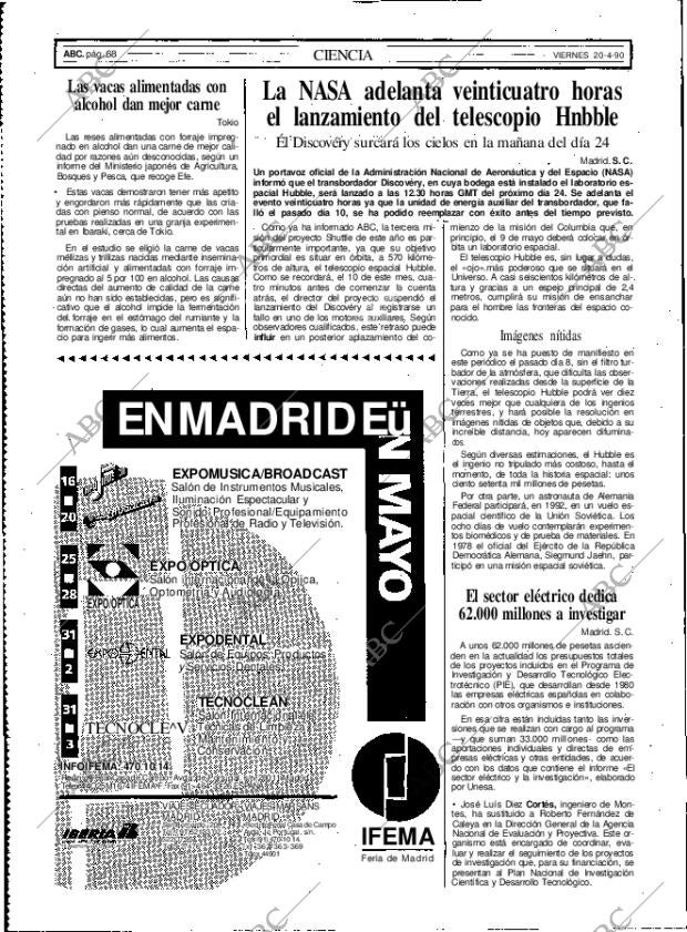 ABC MADRID 20-04-1990 página 68