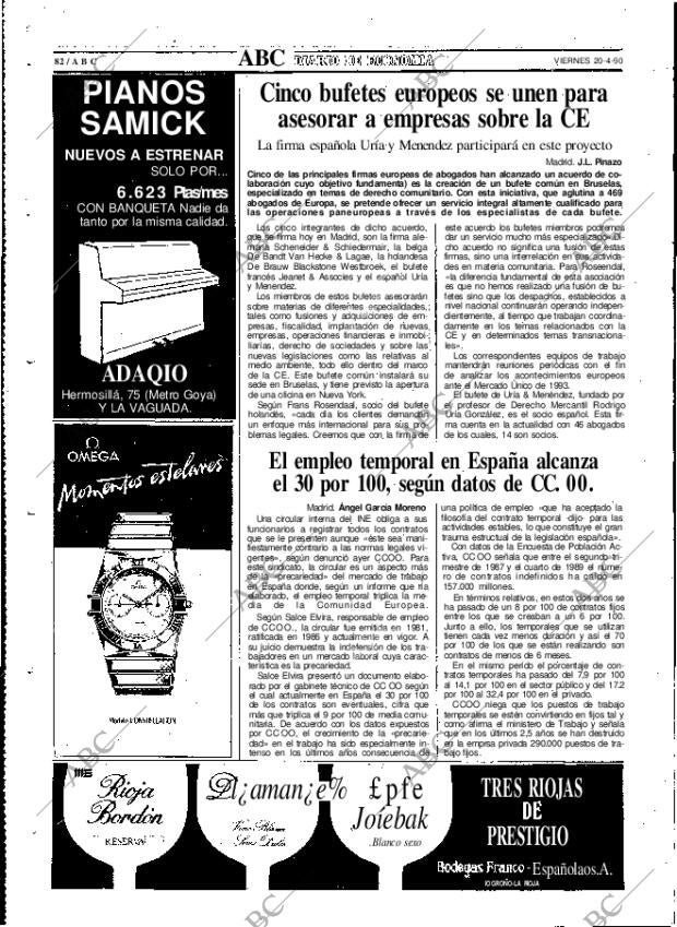 ABC MADRID 20-04-1990 página 82