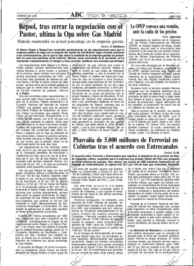 ABC MADRID 20-04-1990 página 83