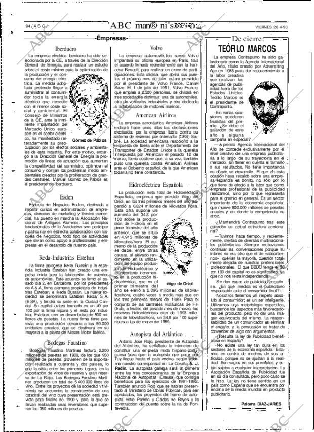 ABC MADRID 20-04-1990 página 94