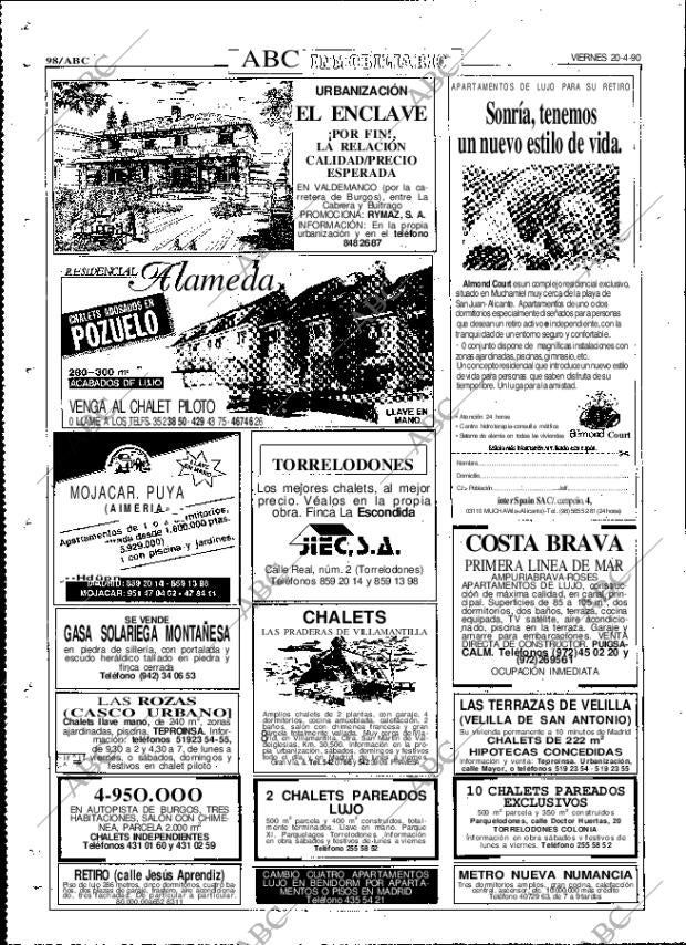 ABC MADRID 20-04-1990 página 98