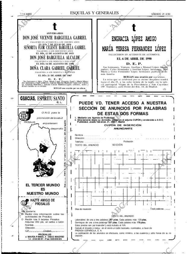 ABC MADRID 21-04-1990 página 116