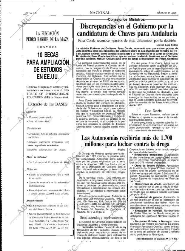 ABC MADRID 21-04-1990 página 28