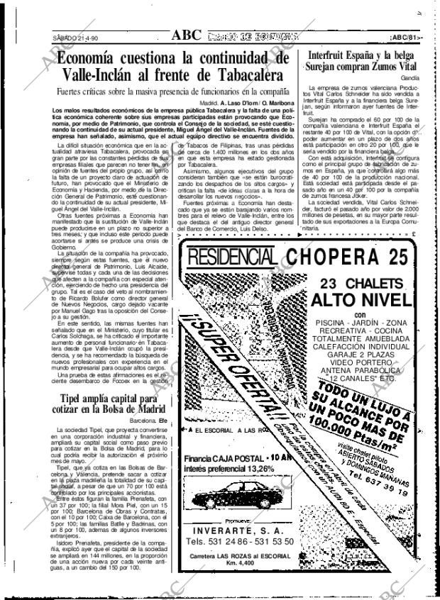 ABC MADRID 21-04-1990 página 81