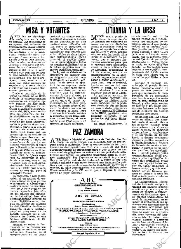 ABC SEVILLA 23-04-1990 página 11