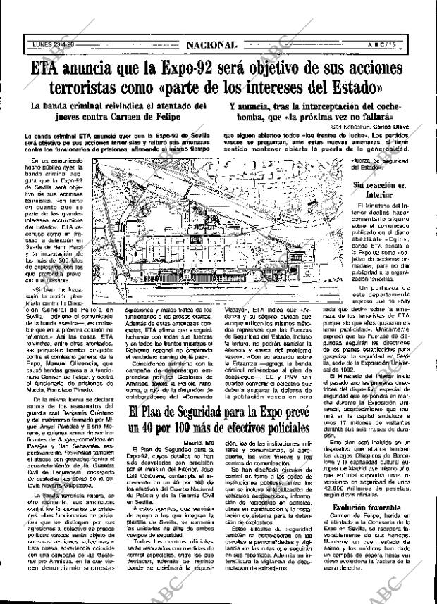 ABC SEVILLA 23-04-1990 página 15