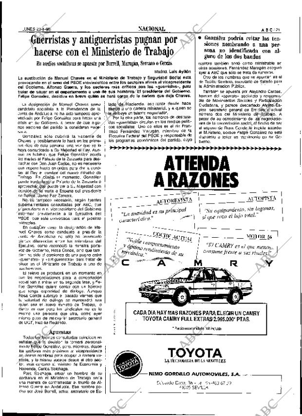 ABC SEVILLA 23-04-1990 página 21