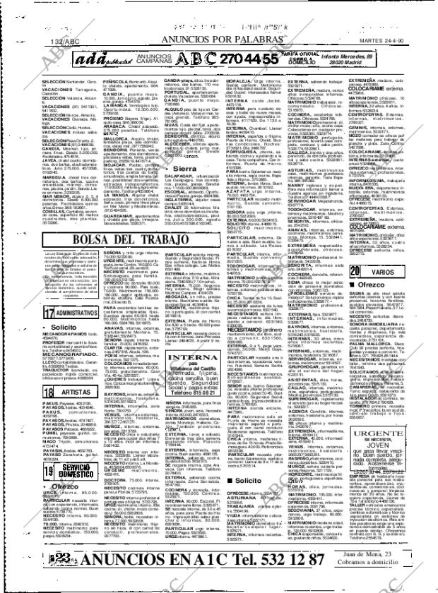 ABC MADRID 24-04-1990 página 132