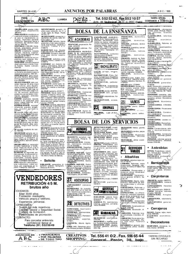 ABC MADRID 24-04-1990 página 133