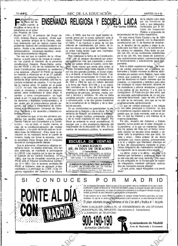 ABC MADRID 24-04-1990 página 74