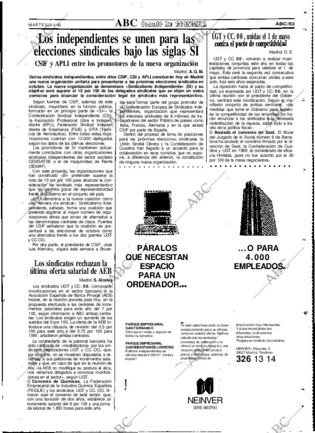 ABC MADRID 24-04-1990 página 83