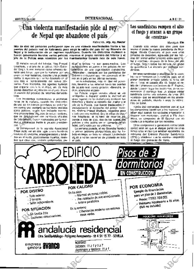 ABC SEVILLA 24-04-1990 página 31