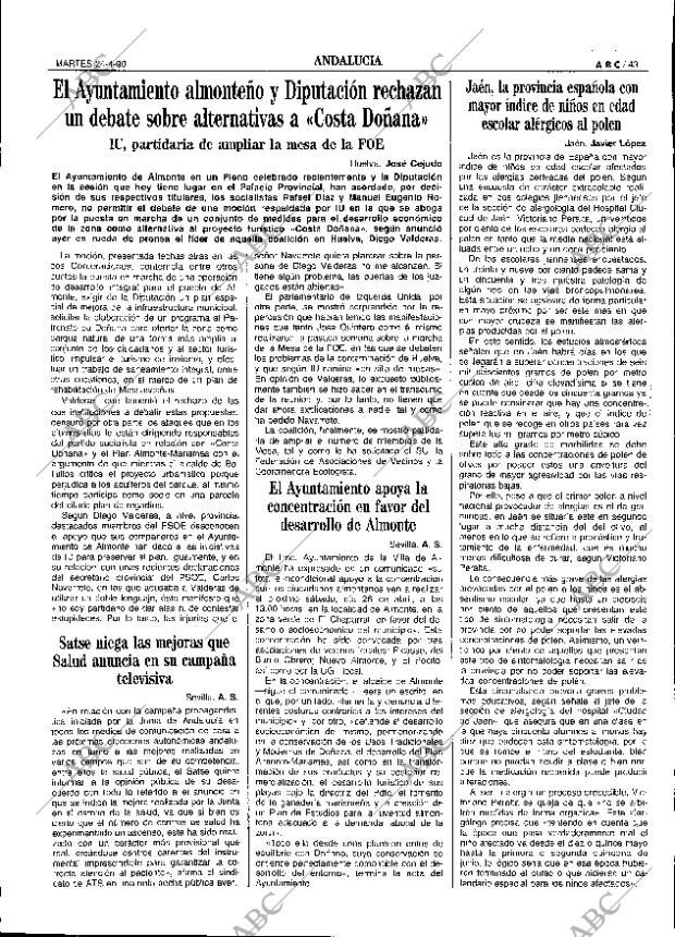 ABC SEVILLA 24-04-1990 página 43