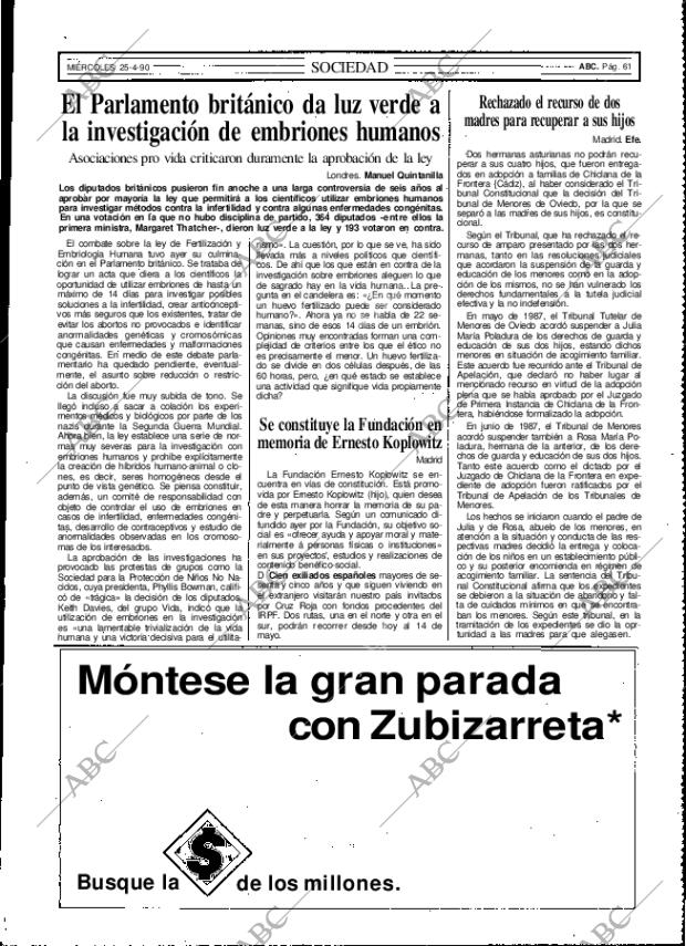 ABC MADRID 25-04-1990 página 61
