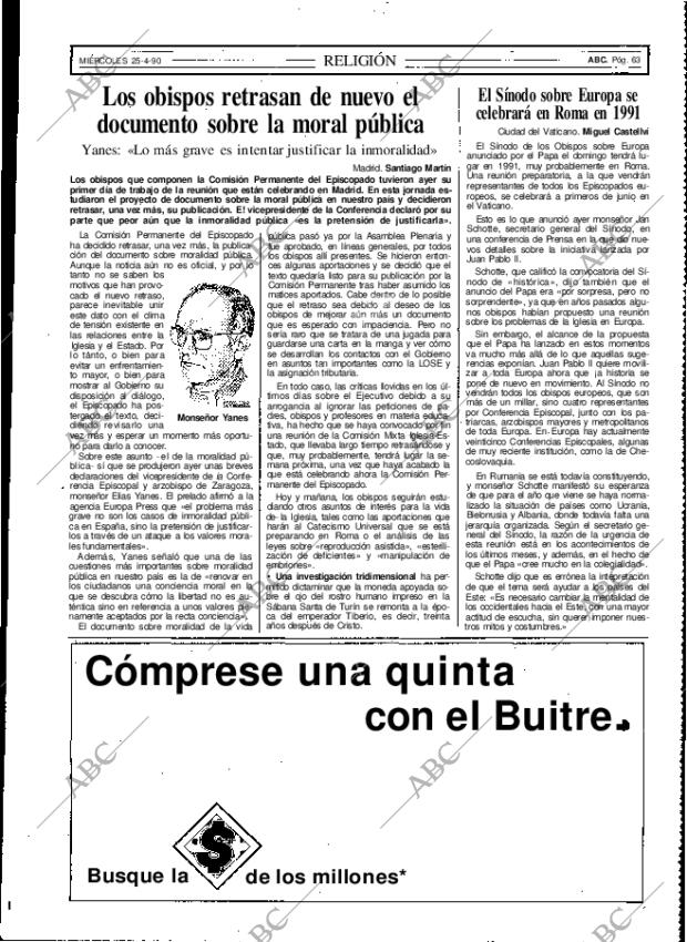 ABC MADRID 25-04-1990 página 63