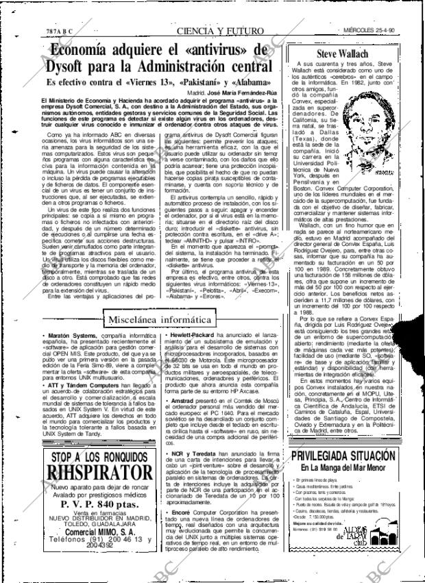 ABC MADRID 25-04-1990 página 78