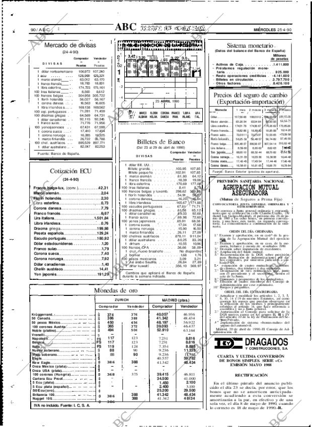 ABC MADRID 25-04-1990 página 90