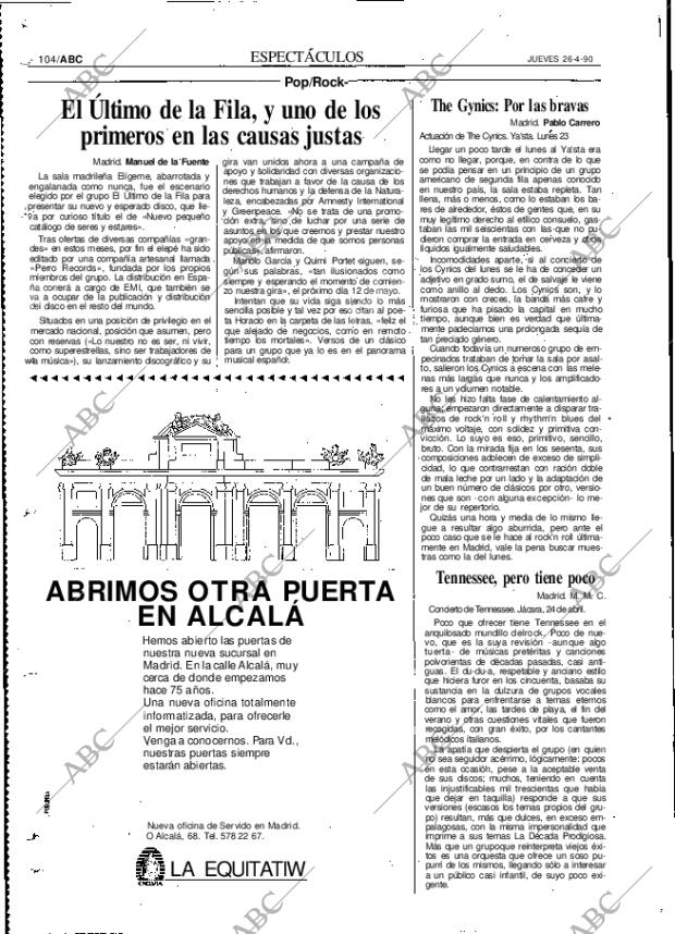 ABC MADRID 26-04-1990 página 104