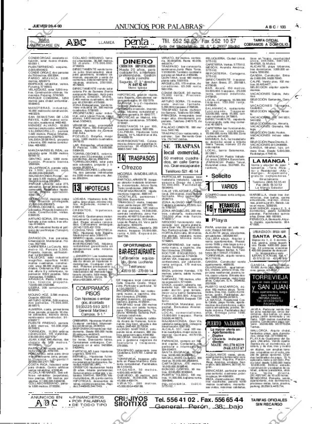 ABC MADRID 26-04-1990 página 133