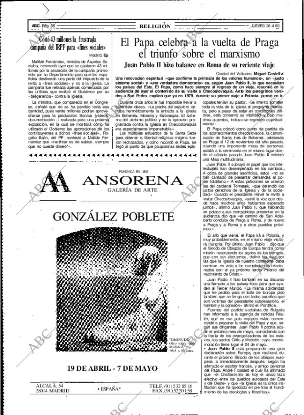 ABC MADRID 26-04-1990 página 56