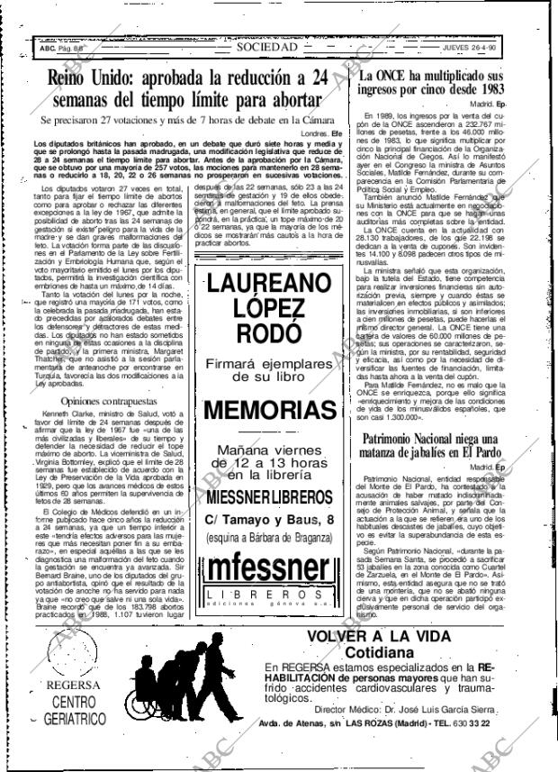 ABC MADRID 26-04-1990 página 88