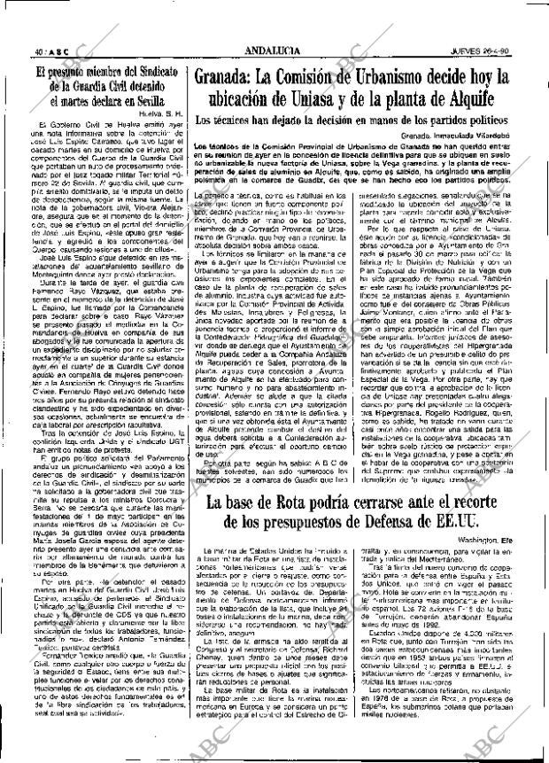 ABC SEVILLA 26-04-1990 página 40