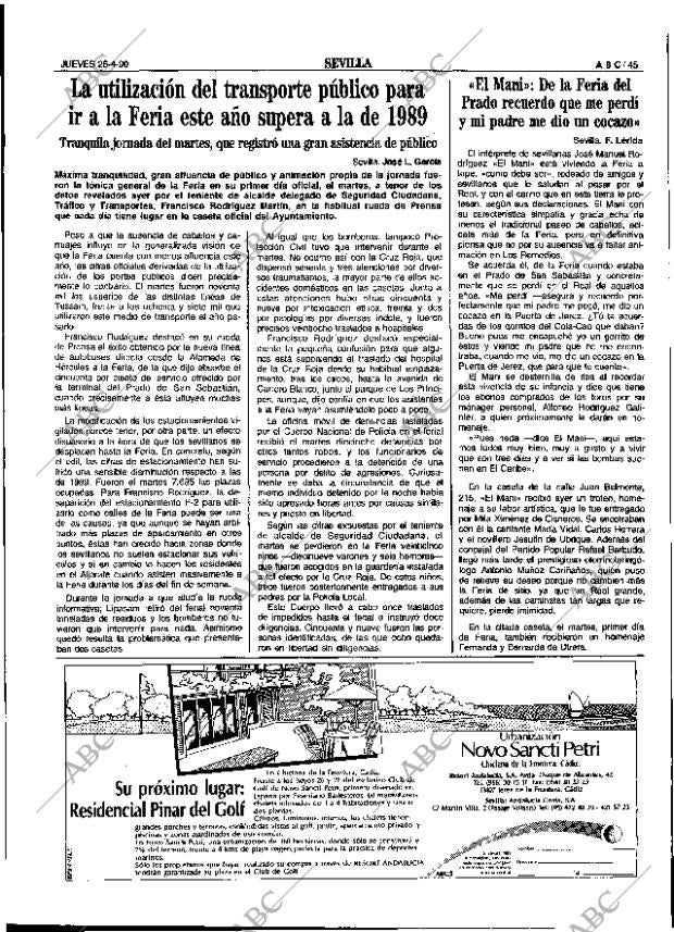 ABC SEVILLA 26-04-1990 página 45